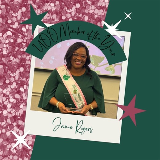 Congratulations to Upsilon Omega Omega’s Member of the Year, Jamie Rogers! Jamie serves our chapter tirelessly showing up, showing out, and doing it all with that signature smile. We’re so grateful for her dedication and the light she brings to UOO. | AKA Upsilon Omega Omega Chapter