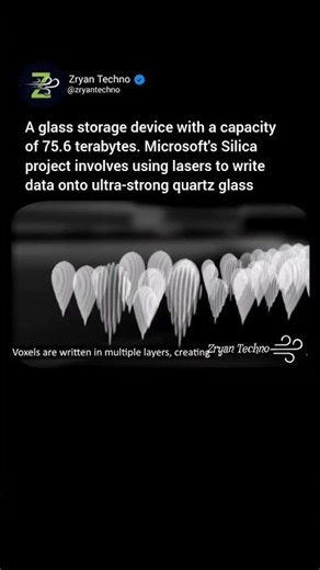 75.6TB Glass Storage Device💾Microsoft Project Silica:Ultra-Strong Quartz Glass for Data Preservation