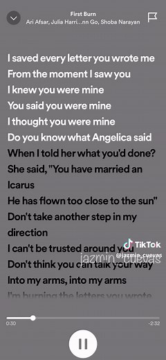 First Burn lyrics #jazmin_cuevas #lyrics #music #song #musical #hamilton #hamiltonmusical #hamiltonsongs #hamiltonmusic #theater #theatre #hamiltonspedup #first #burn #firstburn #firstburnhamilton #alexanderhamilton #alexander #Eliza #Angelica #Peggy #elizahamilton #angelicahamilton #hamiltonpeggy #hamiltonangelica #hamiltonalexander #hamiltoneliza #hamiltonlyrics #spedup #spedupaudios #spedupsounds #full #fullsong #fullsongs #fyp #trend #spotify #spotifyspedup #spotifyspeedsongs #lyrics #lyric 