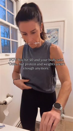 POV: You hit 40 and your body said, “Cute… but protein and weights aren’t enough anymore.” Once we enter our 40s, our bodies become more insulin resistant, our stress response shifts, and what used to work suddenly… doesn’t. It’s not that you’re doing anything wrong. Your body just needs a little more support with your nutrition, your training, and your hormones, so you can look and feel your best again. If you want to learn exactly how to support your metabolism in perimenopause without extreme