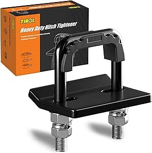 TIROL Hitch Tightener Anti-Rattle Clamp - Heavy Duty Hitch Stabilizer for 1.25" to 2" Trailer Hitches Reduce Movement on Hitch Mount Hitch Tray Cargo Carrier Bike Rack, RV Trailer Accessories (Black)