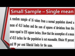 MA4151| MA3251| Testing Of Hypothesis| t Test | Small sample | Small sample Single mean in Tamil