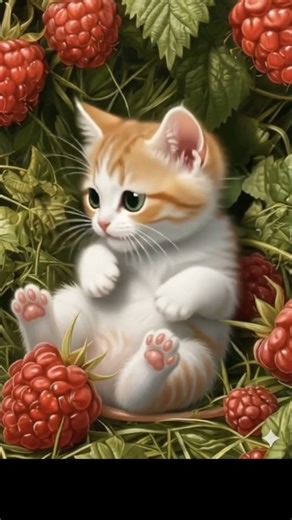 Funny Cat Kittens Dancing with Raspberries 😻🍓