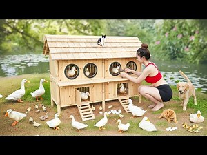 TIMELAPSE – How a Young Girl Builds a Big Backyard Duck Coop | DIY Duck House