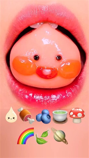 Asmr eating emoji food🫐🪐