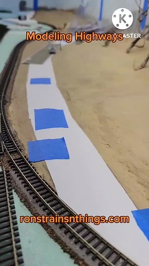 See how to build great looking model highways at ronatrainsnthings.com. #ronstrainsnthings #modeltrains #modelrailroad #modelrailway #modelhighway #modelroad