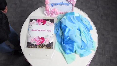 leegleri 6FT Tulle Ruffle Curly Willow Table Skirt for Rectangle or Round Tables, Under The Sea Ocean Blue Baby Shark Themed Tutu Table Skirt for Baby Shower, Birthday Party