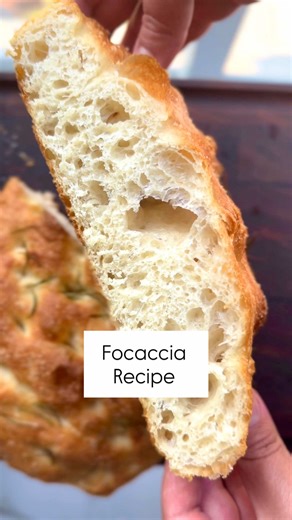 Focaccia Recipe 1 3/4 cup warm water (37C-42C) (98F- 110F) 1 1/2 tsp active dry yeast 2 tsp sugar 1 tbs olive oil extra for pan and topping 3 cups bread flour 1 tsp salt Topping 2 tbs olive oil 1 tsp of salt (or more) 2-3 sprigs of rosemary #focaccia #recipe #breadmaking