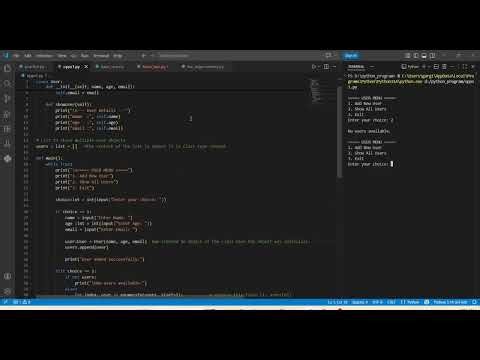 Menu driven Oops in Python