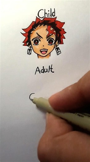 How to draw Tanjiro (child, adult) #howtodraw #art #trending #drawing #sketch #tanjiro #demonslayer