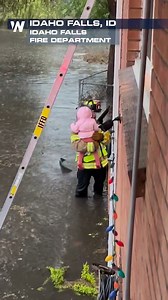 1.4K views · 35 reactions | DRAMATIC VIDEO: A family got stuck in their basement in Idaho Falls during a flash flood on Tuesday. The video shows a firefighter from the Idaho Falls Fire Department rescuing one of the children out of the flood waters. | WeatherNation | Facebook