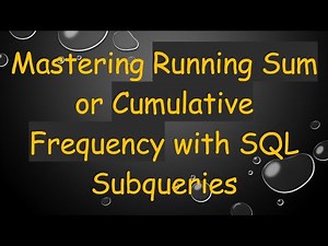 Mastering Running Sum or Cumulative Frequency with SQL Subqueries