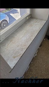 Fensterbank folieren Vorher vs Nachher DIY Renovieren