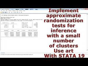 Approximate randomization tests for inference with a small number of clusters Use art With STATA 19