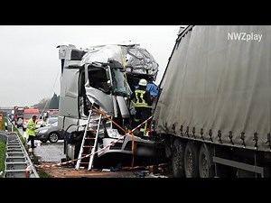Unfälle auf A1 bei Vechta - Weiterer Sattelzug prallt in Stauende – Zweiter Fahrer tot