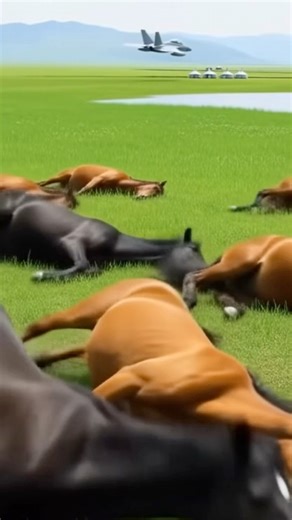 F-16 Sound Overhead, Horse on the Ground #fblifestyle #f16 | Military Update