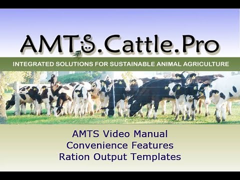 AMTS.Farm.Cattle video manual Working with Ration Output Templates