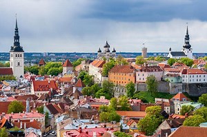 Tallinn Old Town View from Hotel Telefraaf Rooftop