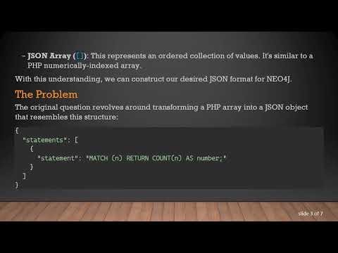 How to Transform a PHP Array into a JSON Format for NEO4J Queries via HTTP API