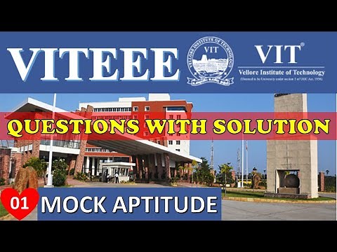 VITEEE Questions with solution | Mock Aptitude | How to score 95% in VITEEE | Part 01