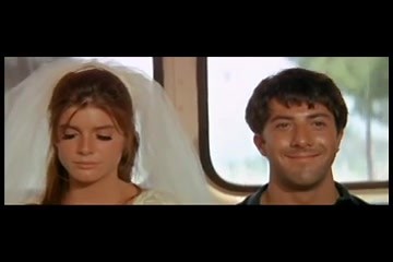 Wedding scene from "The Graduate" (1967), starring Dustin Hoffman, Katharine Ross, Anne Bancroft, and William Daniels. | Midcentury Fashion