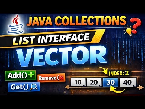 Java Collection Framework | Vector in List with Basic Operations | Java Vector Tutorial