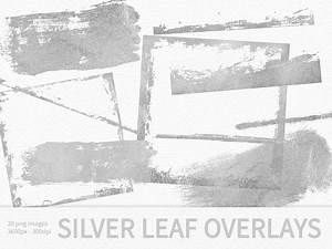 Silver Leaf Borders Overlays - Elegant Metallic Accents - Silver Frames on Transparent Backgrounds - Subtle Silver Brushstrokes - Etsy