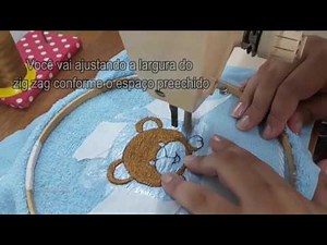 Como bordar na parte felpuda da toalha/Bordado em maquina doméstica.