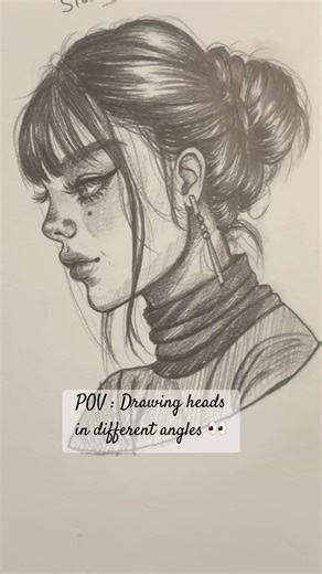How i draw heads in different angles😮 #art #portraitfeed #drawing #quicksketch