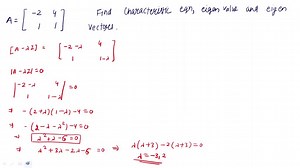 Find (a) the characteristic equation and (b) the eigenvalues (and corresponding eigenvectors) of the matrix. [    -2     4     1     1] | Numerade