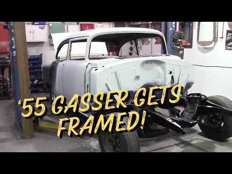 1955 Chevy Gasser BODY OFF Frame! 409 Big Block Build + Raised Spindles Stance Reveal!
