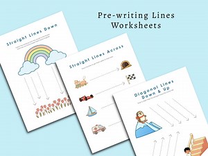 Pre-writing Practice Worksheets | Toddler Fine Motor Skills (PDF) - Etsy