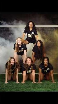 Pyramid!! Little bit of a struggle but they got the pose! Girls soccer photoshoot!
