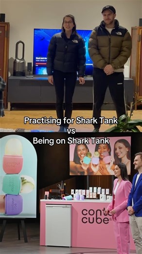 Contour Cube® on Instagram: "We practised our Shark Tank pitch for hours — but nothing could prepare us for how intense it felt on the day. Mouths dry, hearts racing, drinking litres of water backstage… but somehow, we got the words out. This was the pitch before the pitch — the practice run that helped us land a 4-Shark deal. #sharktankaustralia #startupjourney #contourcube #pitchperfect #behindthescenes #sharktank"