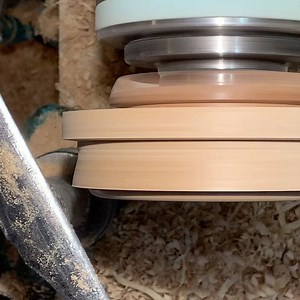 9.9K views · 245 reactions | A close up of the spindle gouge gives a clear view of the various angles of presentation in just this simple procedure, turning a mould on the base of one of my watch stands. This is white oak which has a course open grain but you still get a beautiful finish off the tool. A steady cut with a sharp tool and ride the bevel where possible and little sanding is needed. | The woodturners | Facebook