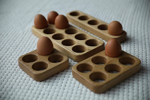 Handmade Oak Wood Egg Holder: Rustic Farmhouse Easter Decor - Etsy