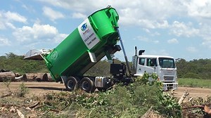 J.J.R green waste truck 12BC unloading