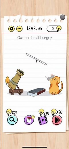 Brain Test Level 65 Our cat still hungry Answers Solutions