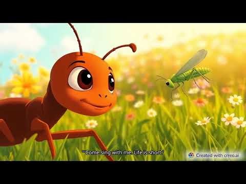 The clever and the lazy grasshopper | Animated moral story for kids | Tales in motion