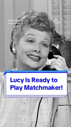 Lucy is ready to play matchmaker! #ilovelucy Now Streaming on #PlutoTV and Paramount #lucilleball #classictv #1950s