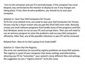 Dell Error Code 2000 0141