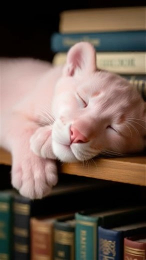 Cozy Animals Sleeping on a Bookshelf 🐾📚✨ #DreamScreenAi