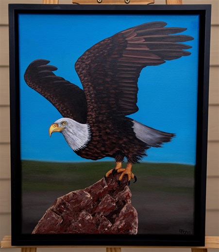 Original Bald Eagle Acrylic Painting Surrealism 16x20" - Etsy