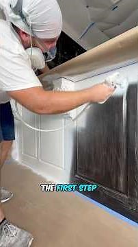 How to paint over stained cypress cabinets
