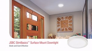 Juno Slim Basics 6 Inch LED Ceiling Light, Low Profile Surface Mount Downlight for Shower or Closet Lighting, 3000K/4000K/5000K Selectable White Light, Edged Trim, Wet Rated, Matte White