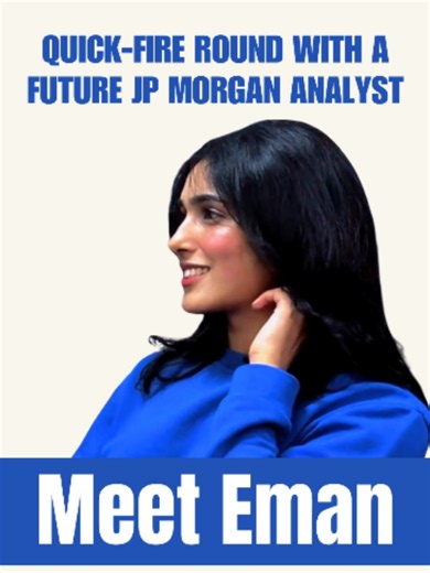 How well do you think you’d do in a quick-fire round with a future J.P. Morgan analyst? Eman answers some fun questions about university, careers, ambition and everything in between. #MeetEman #JPMorgan #CareerAdvice #FinanceCareers #StudentLife #UniversityLife #Career#FutureAnalyst #YoungProfessionals #AlisAcademy