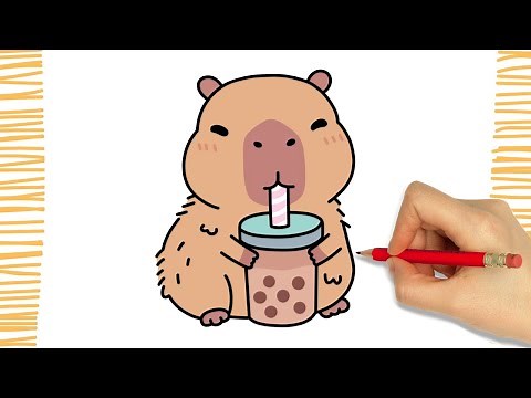 Como Dibujar un CAPIBARA KAWAII I Fácil