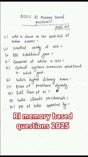 RI memory based questions #ri#memorybasedquestion