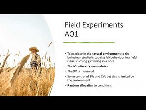 Research Methods - Types of Experiment
