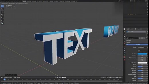 blender-2.8-如何修改文字模型效果但是又不用转为网格